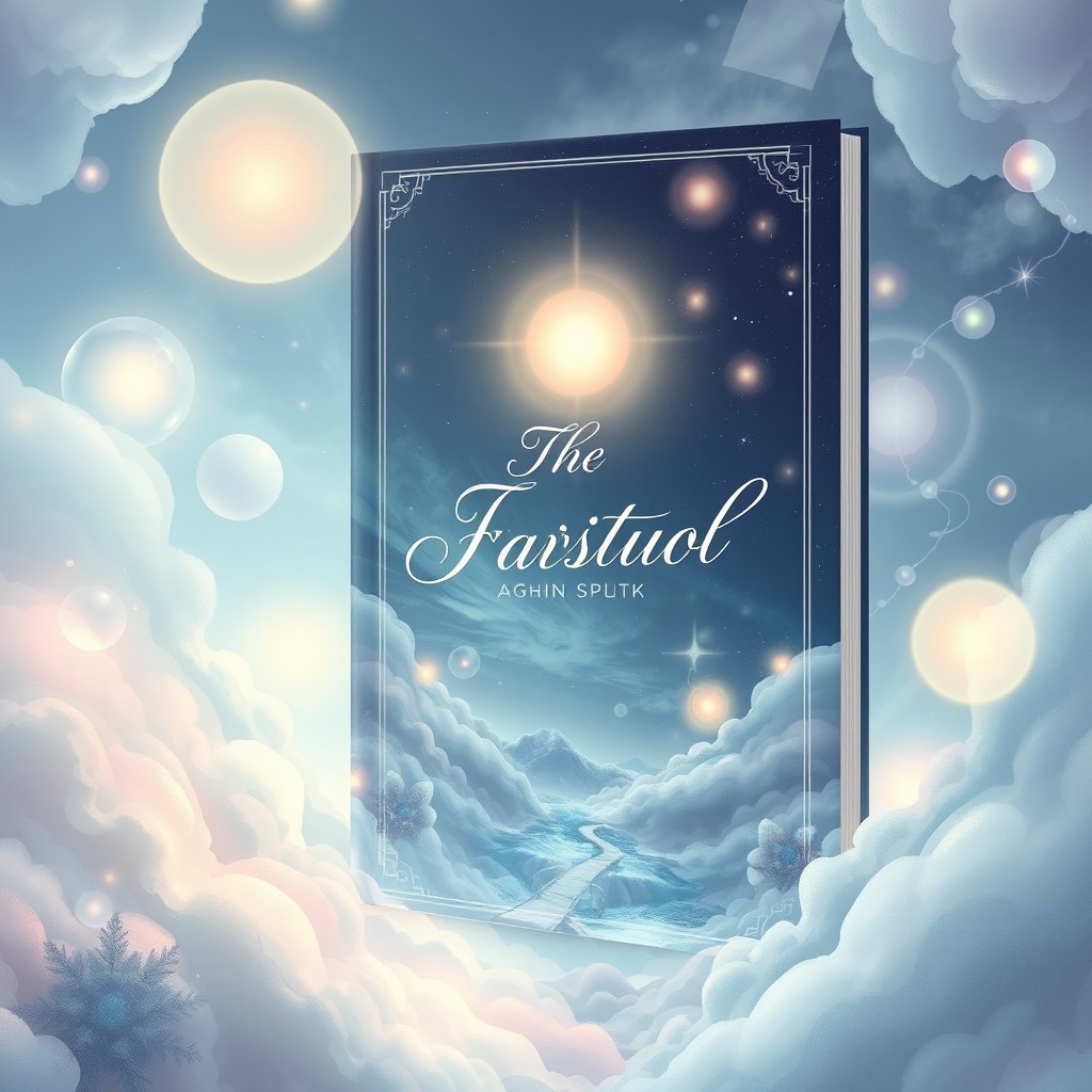 A captivating book cover design showcasing a dreamlike, transcendent, and spiritual theme, reminiscent of professional Adobe Illustrator artwork