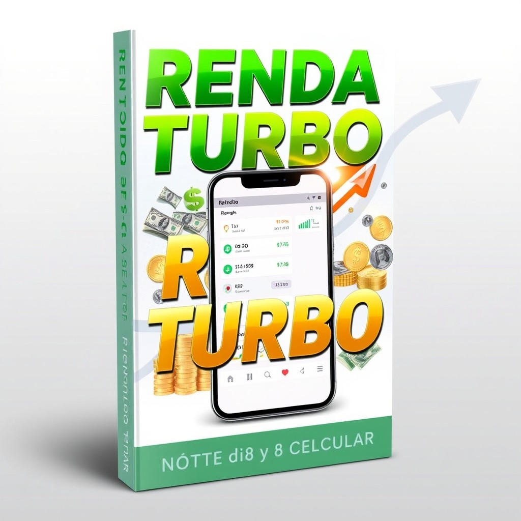 A captivating eBook cover design for "Renda Turbo: Como Fazer de R$30 a R$300 por Dia Usando Apenas o Celular"