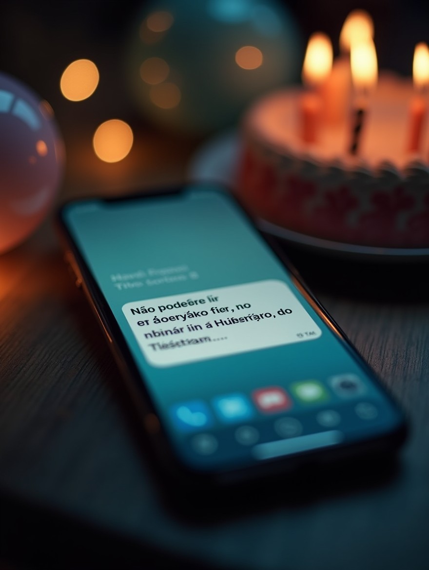 A close-up image of a smartphone screen displaying a text message