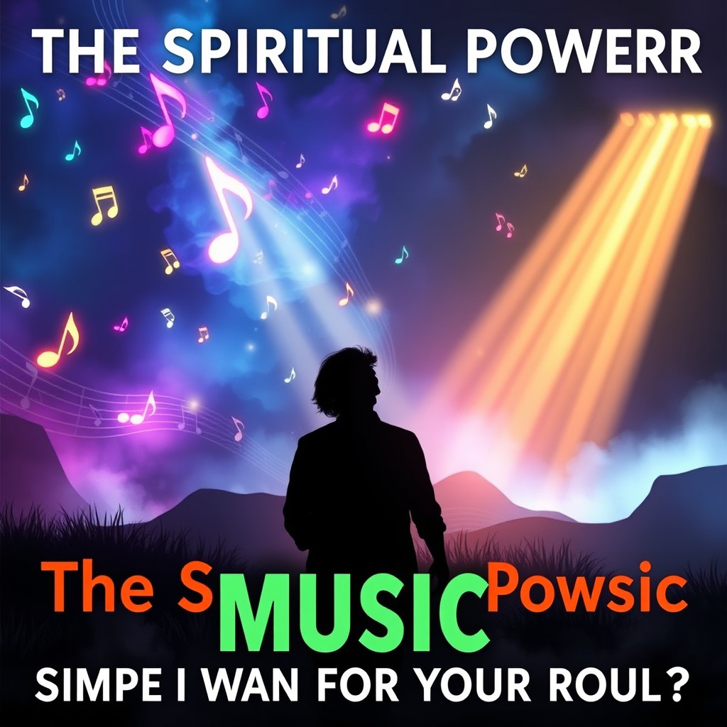 A captivating YouTube thumbnail that visually represents the theme 'The Spiritual Power of Music - Simple Fun or a War for Your Soul?'