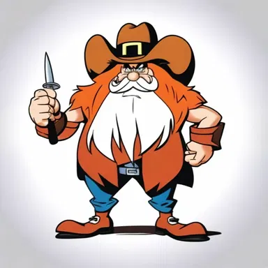 In Looney Tunes, the character Yosemite Sam is often depicted as hypognathous, which contributes to his aggressive and rugged appearance.