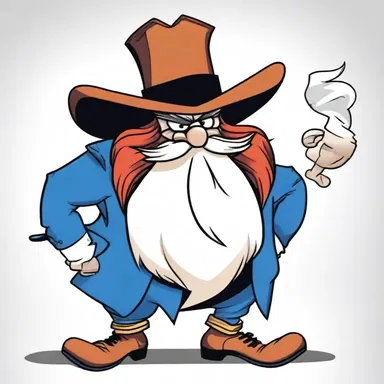 In Looney Tunes, the character Yosemite Sam is often depicted as hypognathous, which contributes to his aggressive and rugged appearance.