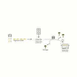 A professional doodle-style infographic designed for a corporate presentation, featuring a clean 3-step horizontal diagram that spans across the slide