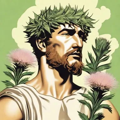According to Greek mythology, Pappus was a shepherd who was transformed into a thistle by the god Dionysus as punishment for his arrogance.