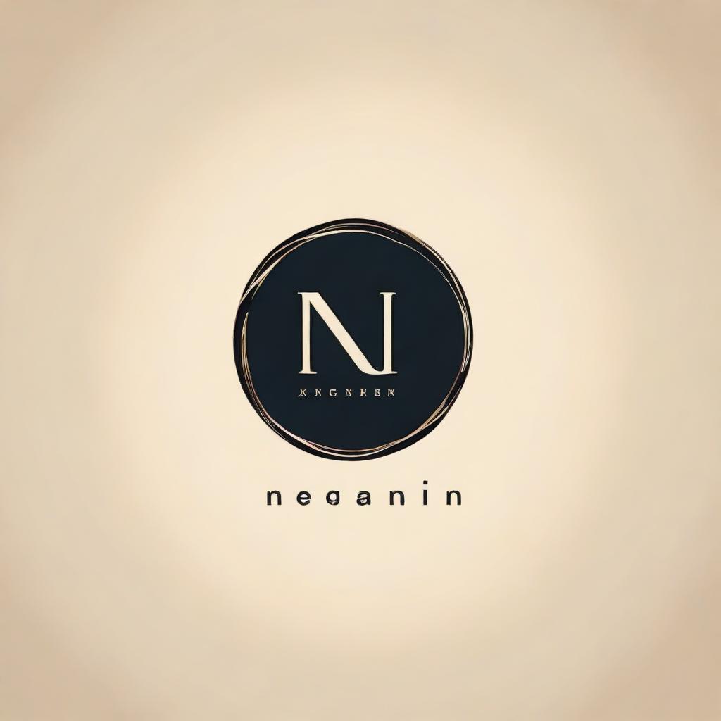 A stylish logo for a brand named 'Negarin', possibly utilising elegant typeface and color palette showcasing sophistication and originality.