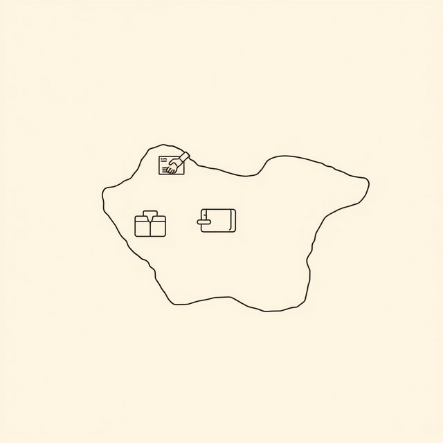 A professional doodle-style illustration for a corporate presentation featuring a clean outline map of Saudi Arabia at the center