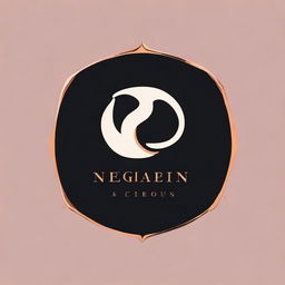 A stylish logo for a brand named 'Negarin', possibly utilising elegant typeface and color palette showcasing sophistication and originality.