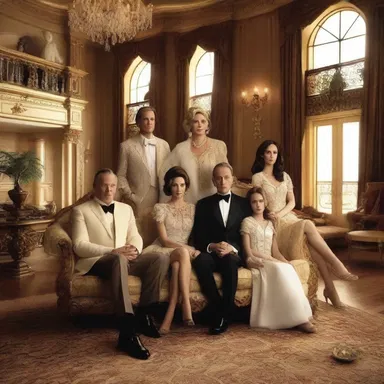 The movie depicted a wealthy family living comfortably in their luxurious mansion.