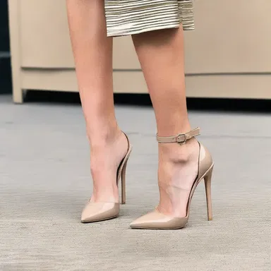 She walked comfortably in her new designer heels.