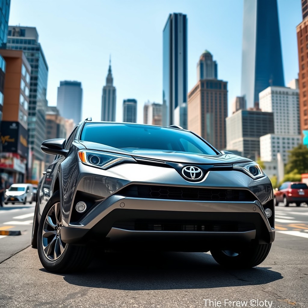 A sleek and modern Toyota RAV4 from 2016, parked in an urban environment