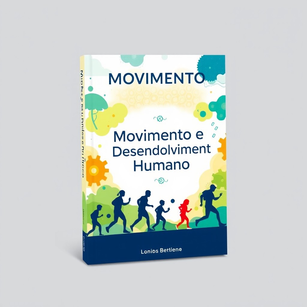 A captivating book cover design for a book titled 'Movimento e Desenvolvimento Humano'