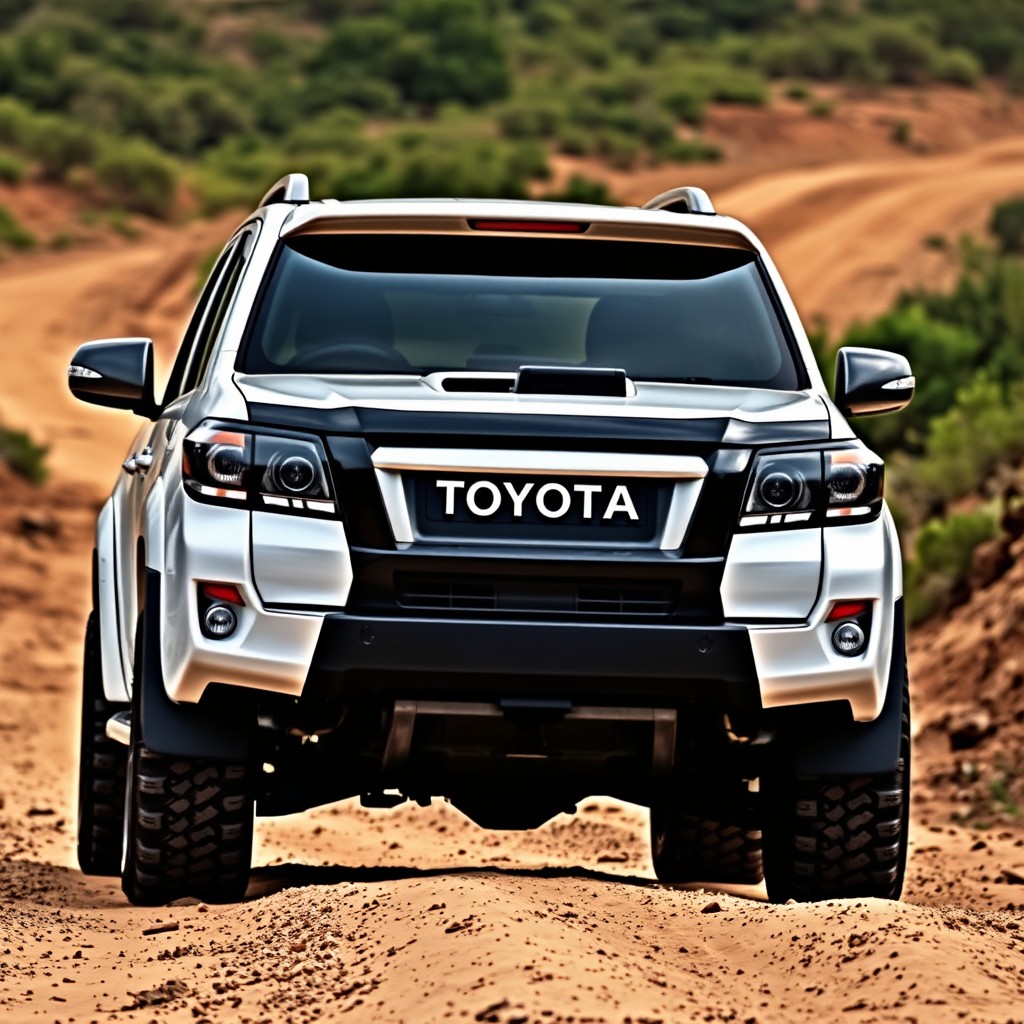 A sleek 2013 Toyota D4D SUV featuring rugged off-road tyres, showcasing an aggressive stance and a powerful presence