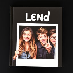 A book cover featuring one girl and two boys, all set against a black background
