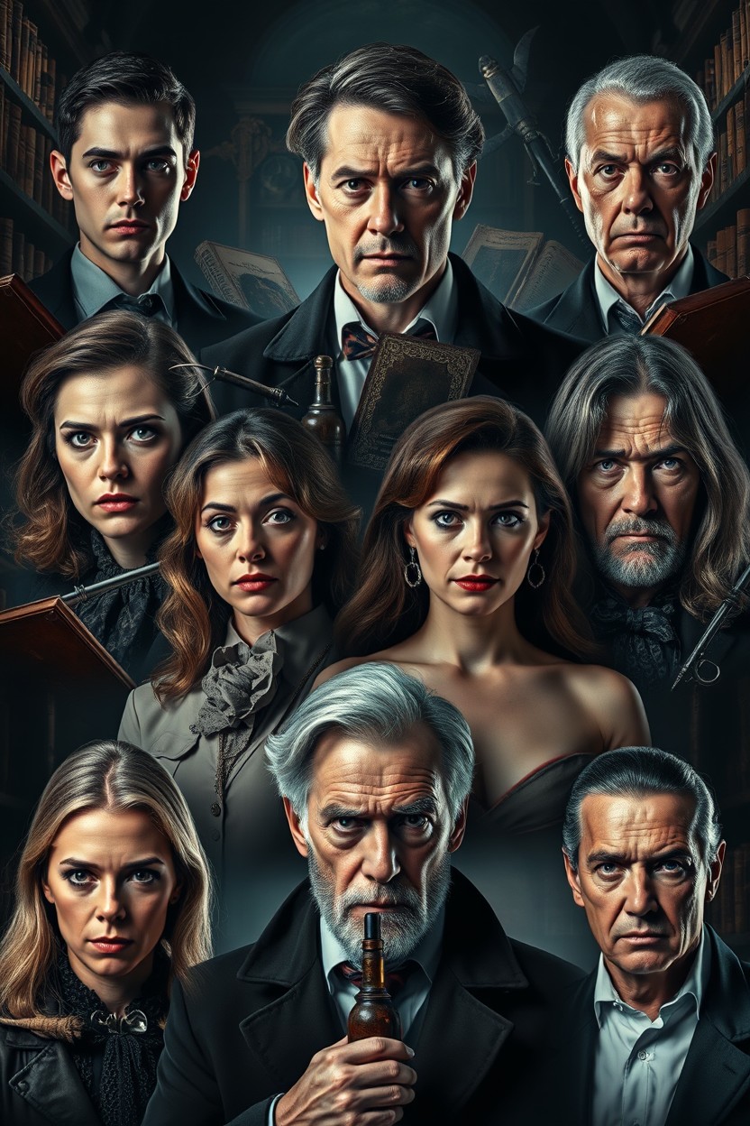 A collage featuring 8 individuals representing dangerous professors in an academic setting