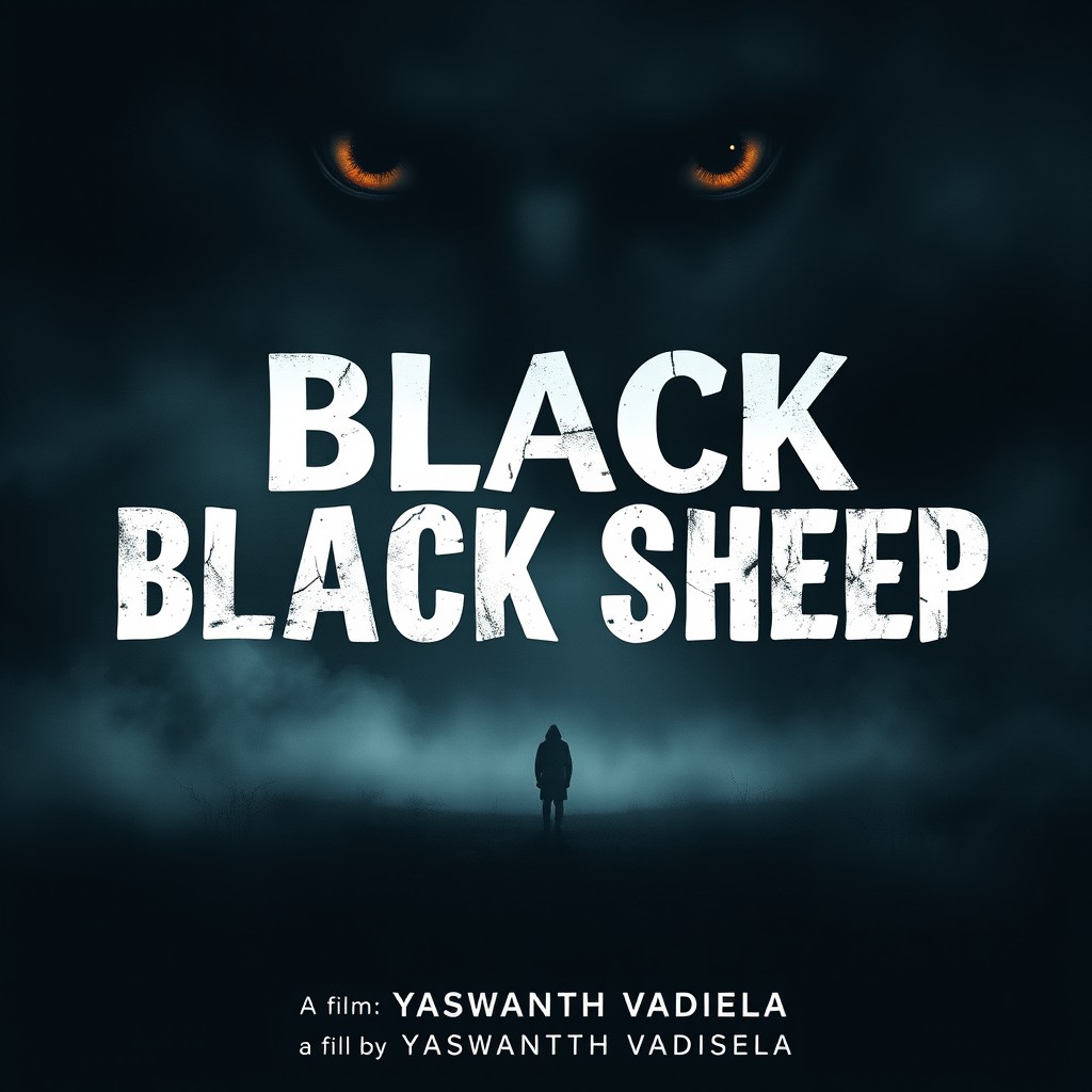 A thrilling movie poster for a suspenseful film titled 'BLACK SHEEP'