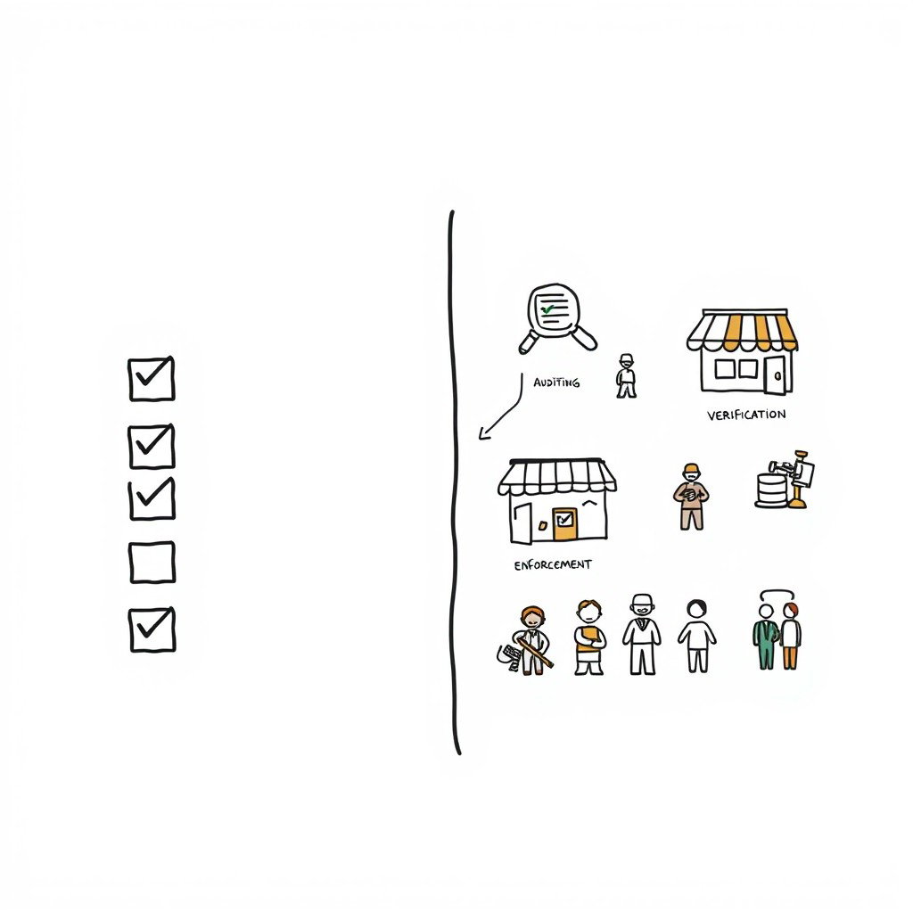 Create a professional doodle-style illustration for a corporate presentation featuring a split visual