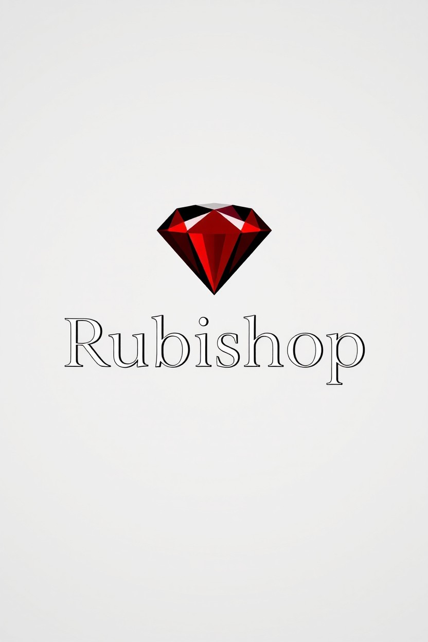 A creative and modern logo design for an online store named 'Rubishop'