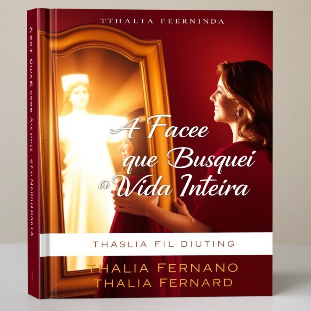 A realistic book cover featuring a woman standing sideways while looking at a large mirror
