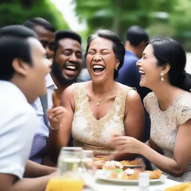 During the social occasion, everyone shared a joke to lighten the atmosphere and bring a smile to each other's faces.