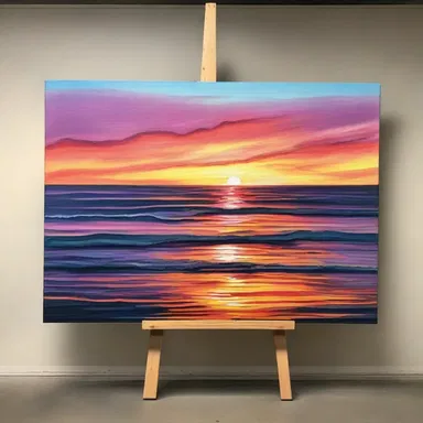 The painter captured the colors of the sunset over the seaboard in her stunning artwork.
