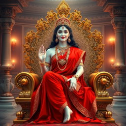 A divine goddess with luminous milk-like skin, beautifully adorned with exquisite jewelry around her neck and delicate payal on her feet