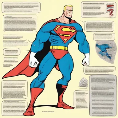 The comic book artist skillfully depicted the dinge on the superhero's costume to show the wear and tear from countless adventures.