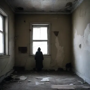 As the protagonist stepped into the abandoned house, she noticed the eerie dinge that covered the walls, intensifying the sense of dread.