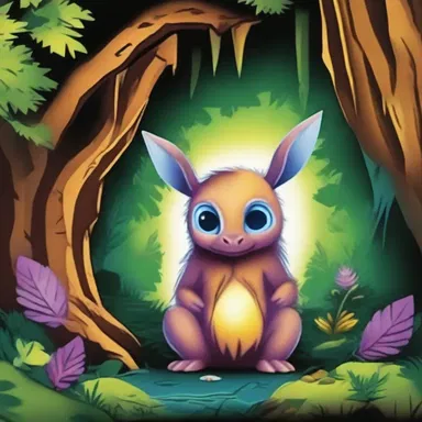 The mystical creature lives in a dinged cave hidden in the enchanted forest.