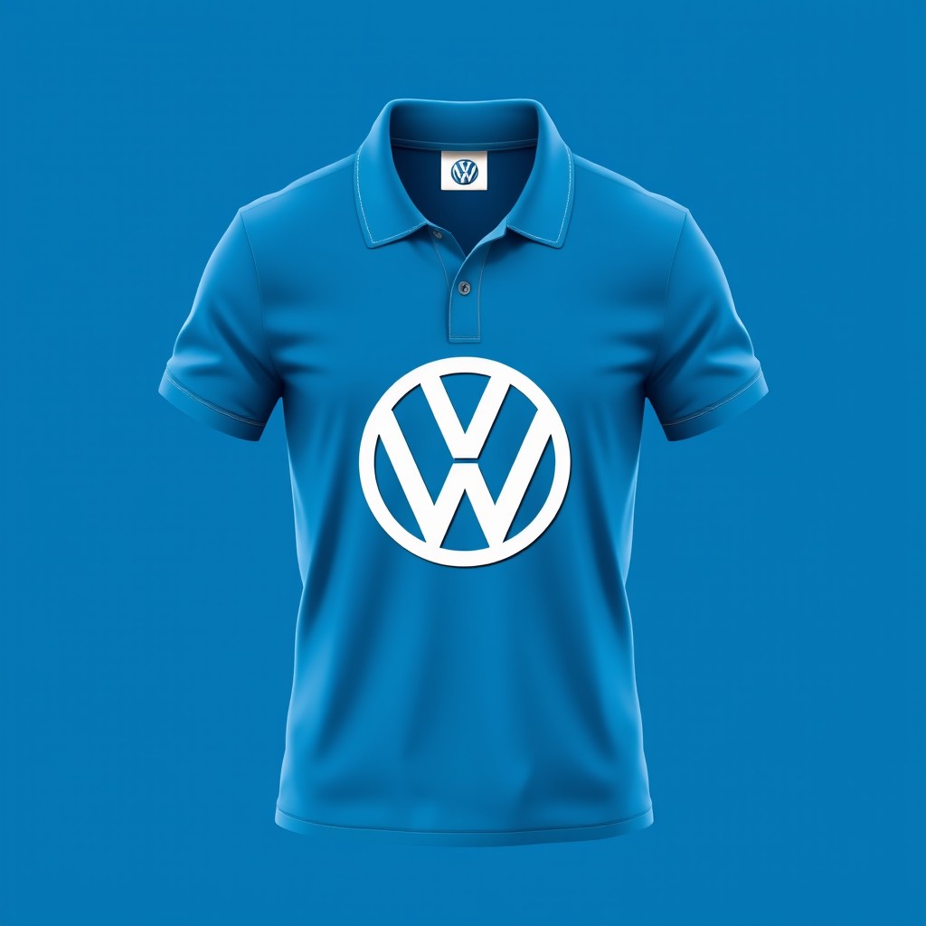 A Volkswagen logo transformed into a stylish polo shirt design