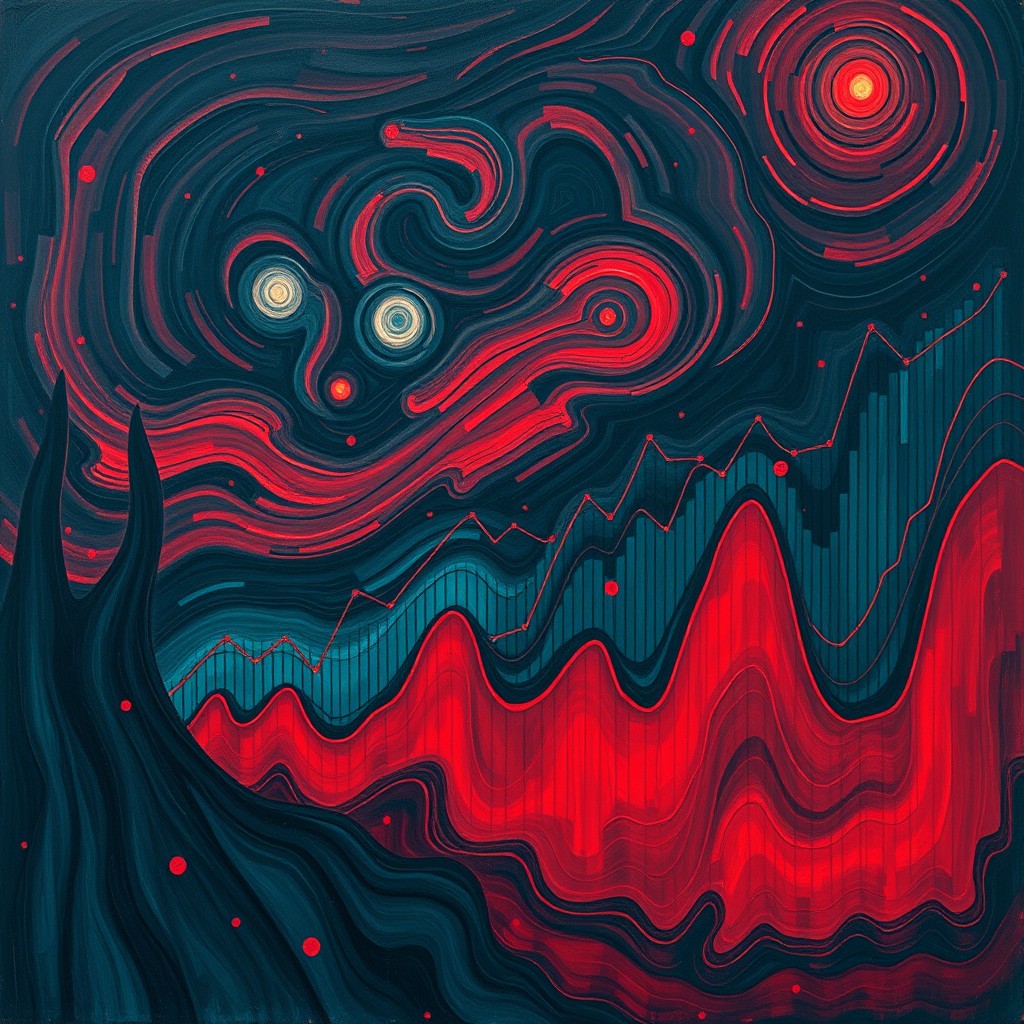 An emotionally charged analytics visualization as if painted by Edvard Munch