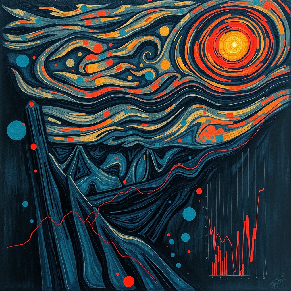 An emotionally charged analytics visualization as if painted by Edvard Munch