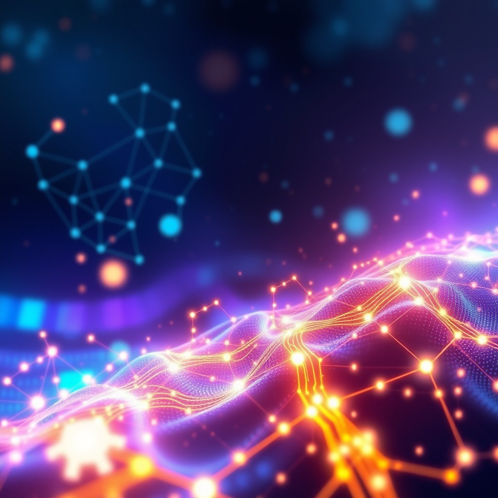 An artistic and visually appealing LinkedIn banner that embodies the essence of machine learning