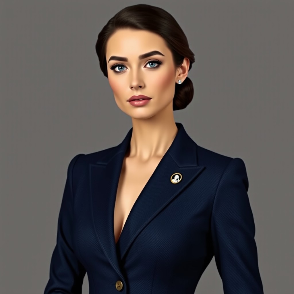 A tall and slender female casino manager named Evelyn, aged between 30-35 years