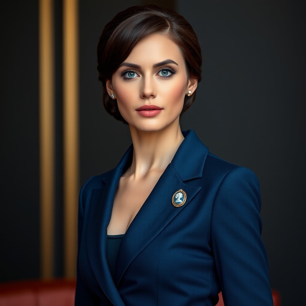 Evelyn, a tall and slender female casino manager, aged 30-35 years