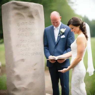 Their wedding vows were carved in stone, symbolizing their unbreakable commitment to each other.