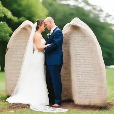 Their wedding vows were carved in stone, symbolizing their unbreakable commitment to each other.