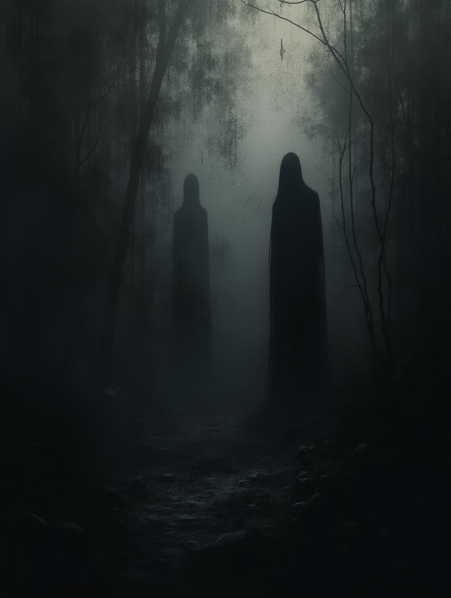 A dark background representing fear, primarily in shades of black