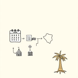 Create a professional doodle-style illustration for a corporate presentation featuring a one-year calendar icon with pages turning quickly to symbolize urgency