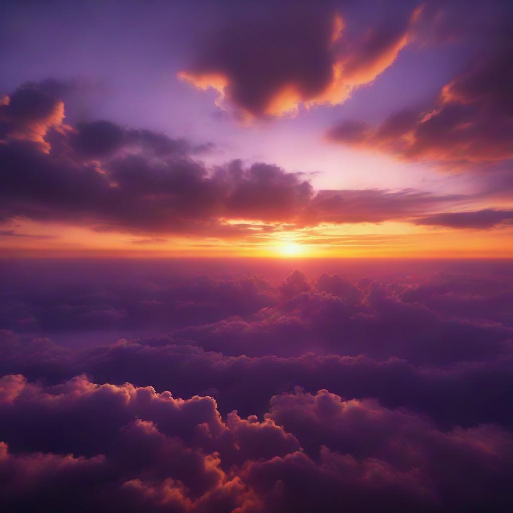 A breathtaking, high-resolution 8K image of a beautiful sunset, with mellow orange and purple hues spread across the sky.