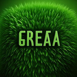 Create a logo featuring lush, vivid green grass with the word 'Greeangrass' stylishly integrated into the design.