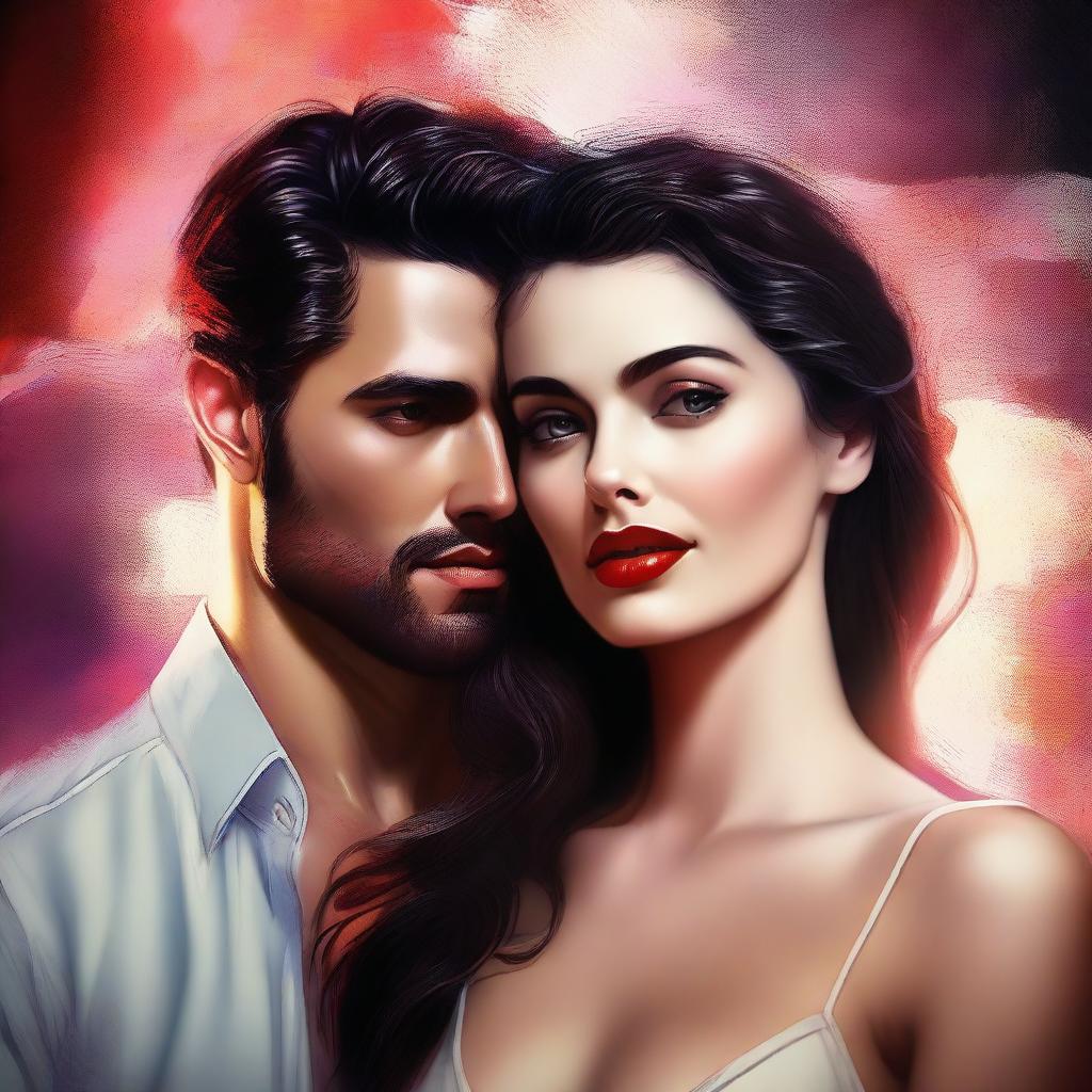 A strikingly realistic digital art piece showcasing a woman's intense obsession with a handsome man