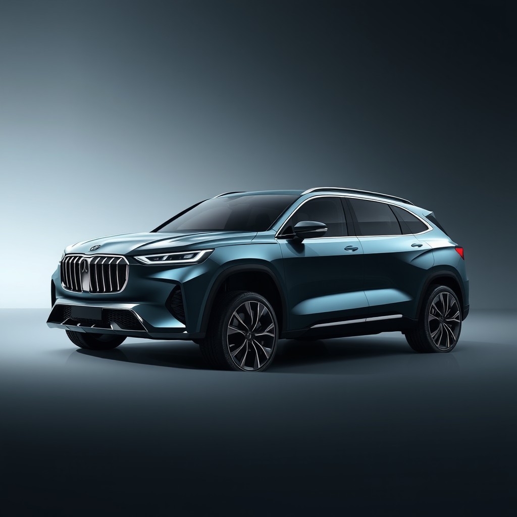 A luxurious concept vehicle design that combines the features of an elegant SUV and a refined sedan, both looking upscale and sophisticated without being overly flashy