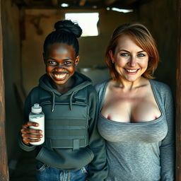 Inside a shabby, rundown shack, a wicked young African woman, aged 19, stands with an evil grin