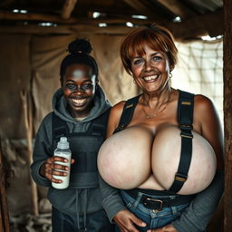 Inside a shabby shack, a wicked young African woman, aged 19, stands with a sinister smile