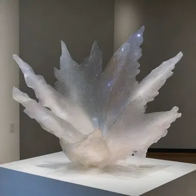 The delicate and brittle glass sculpture displayed in the art gallery was a sight to behold.