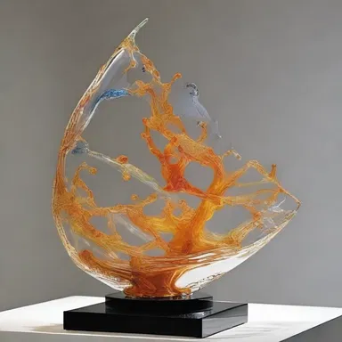 The delicate and brittle glass sculpture displayed in the art gallery was a sight to behold.