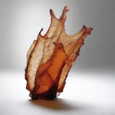 The artist used a piece of brittle glass in her sculpture to convey fragility and vulnerability.