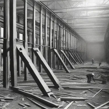 During the industrial revolution, many factories used brittle iron in construction, leading to frequent accidents and collapses.