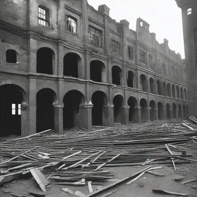 During the industrial revolution, many factories used brittle iron in construction, leading to frequent accidents and collapses.