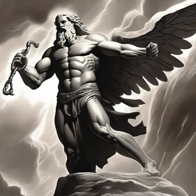 According to Greek mythology, Zeus punished the titan Prometheus for stealing fire from the gods by chaining him to a rock, representing his brittle and unforgiving nature.